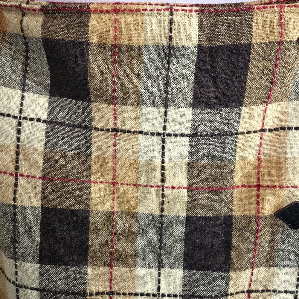 Rena Rowan Vintage Wool Blend Plaid Western Cabincore Buckled Wrap Midi Skirt - Picture 3 of 13